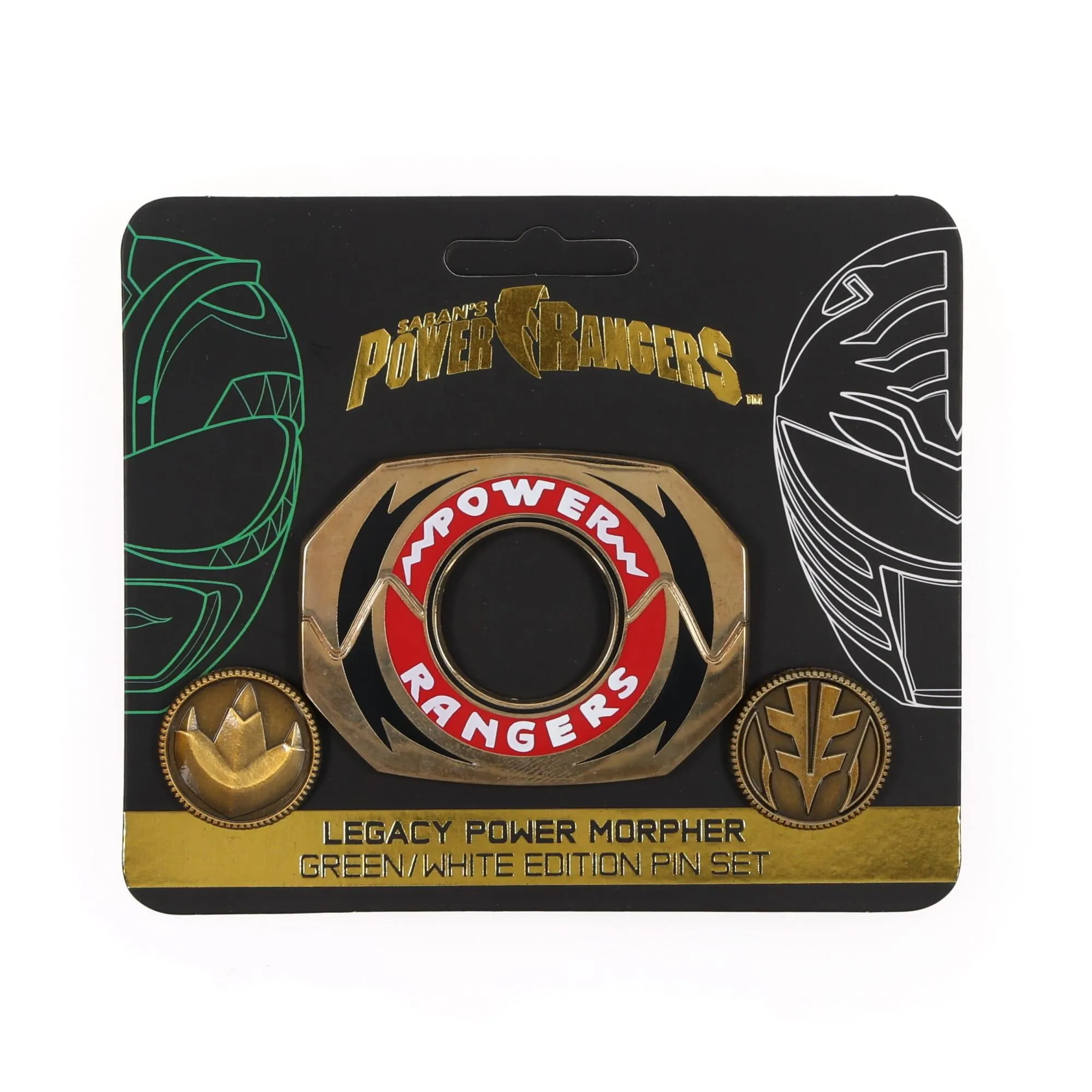 Power Rangers Legacy Morpher 3 Piece Pin Set | Green/White Edition