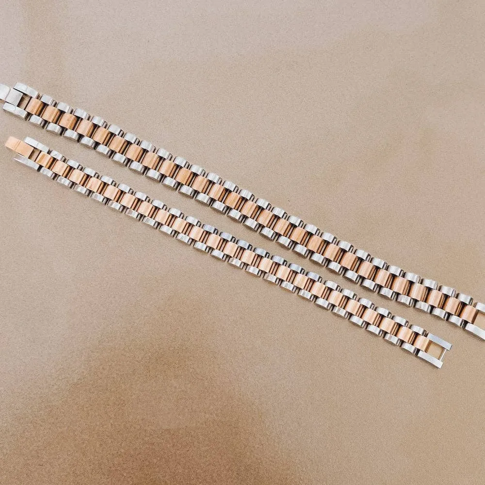 Pretty Simple - Mabel Mixed Metals Watch Band Bracelet - WATERPROOF