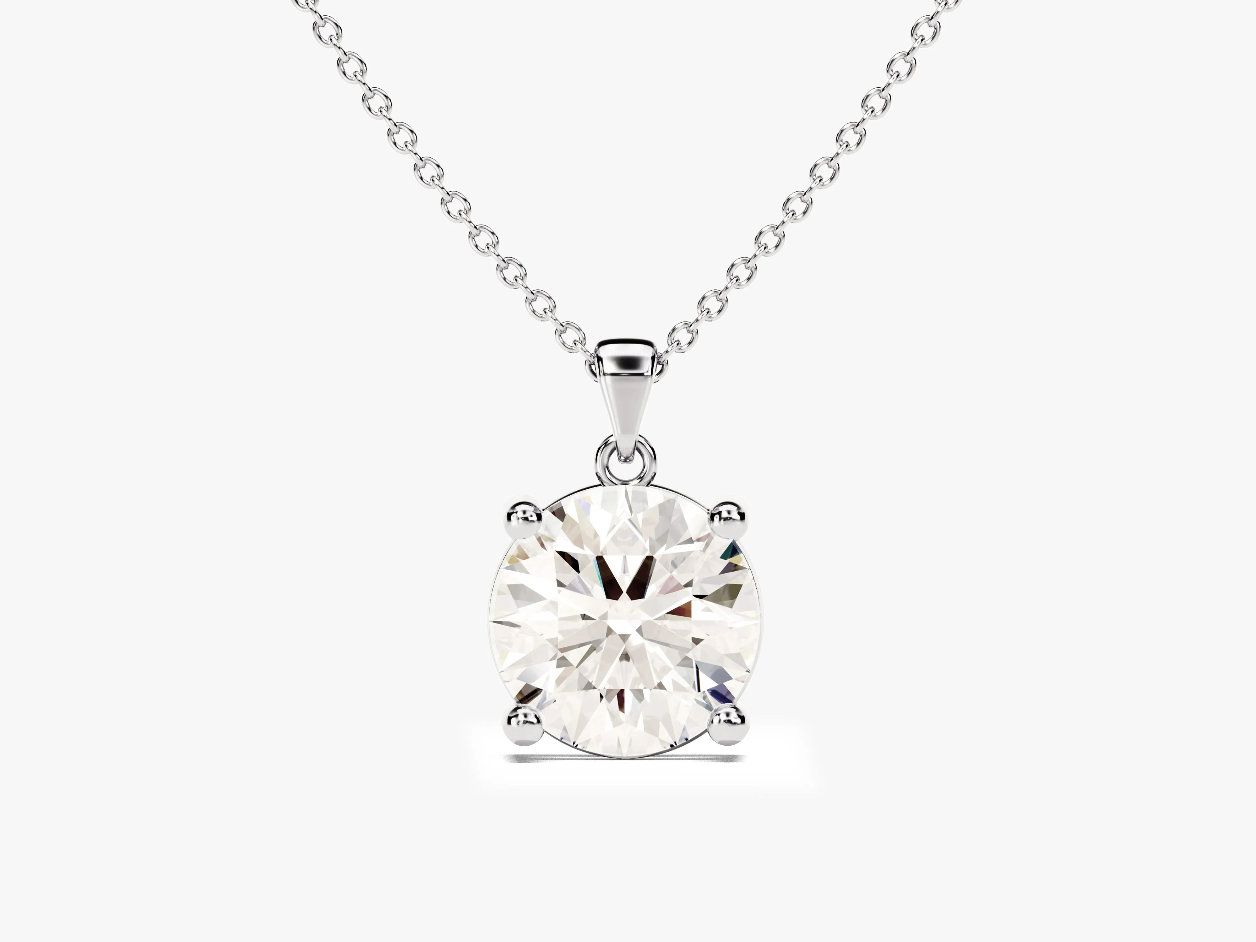 Prong Set Round Cut Lab Grown Diamond Solitaire Pendant (1.50 CT)