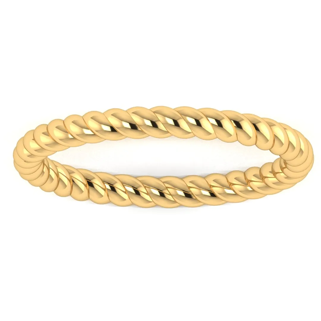 "Aspen" Minimalist Twisted Rope Contemporary Eternity Ring ET72