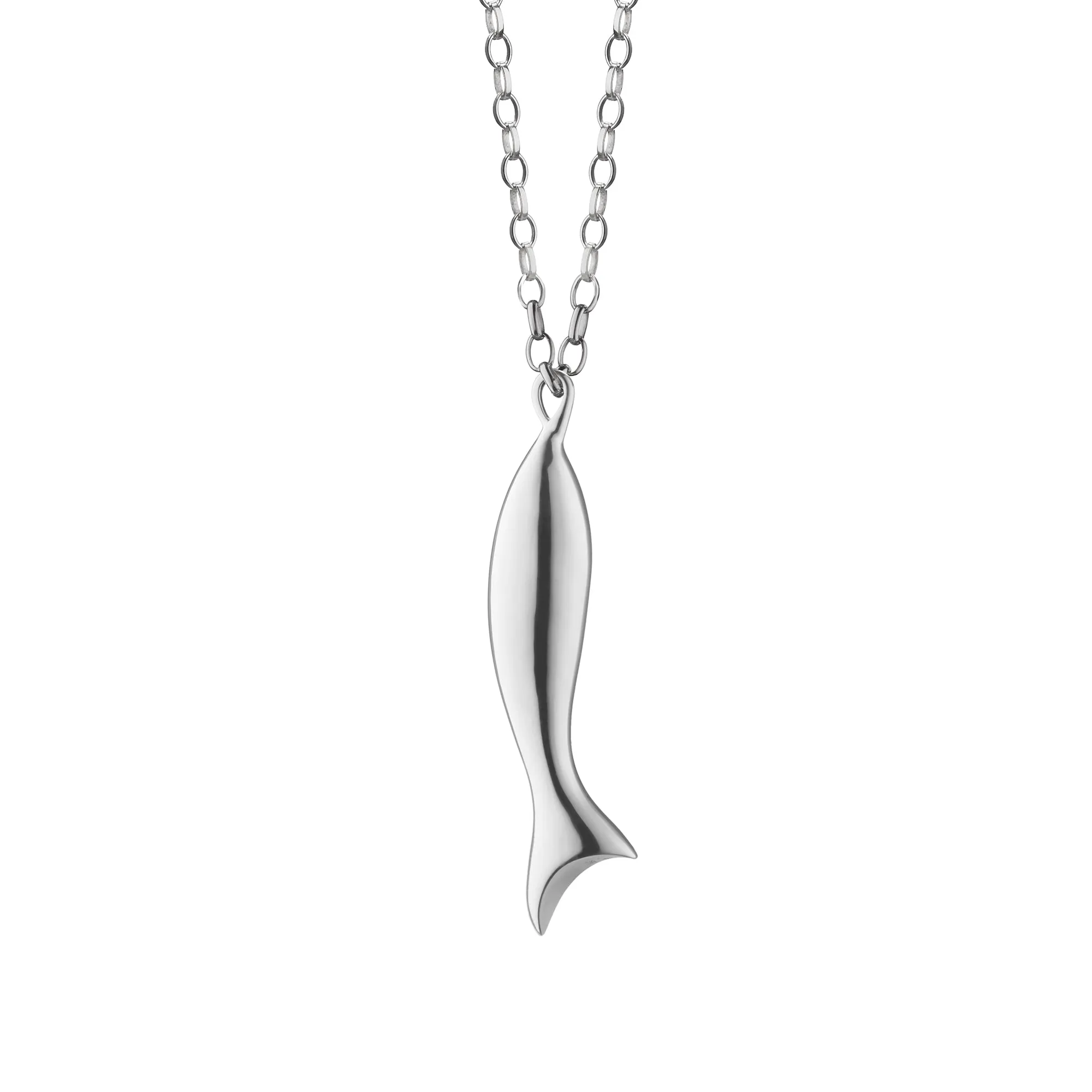 "Perseverance"  Fish Sterling Silver Charm Necklace