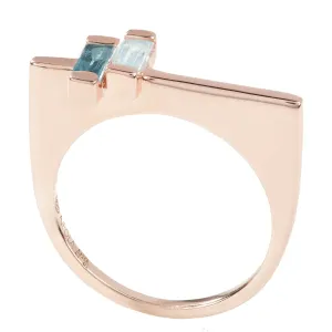 Rose Gold Ring Blue Topaz Anais