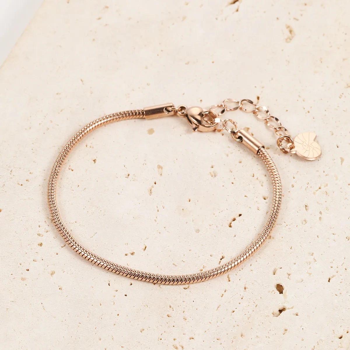 Round Snake Chain Bracelet Rose Gold