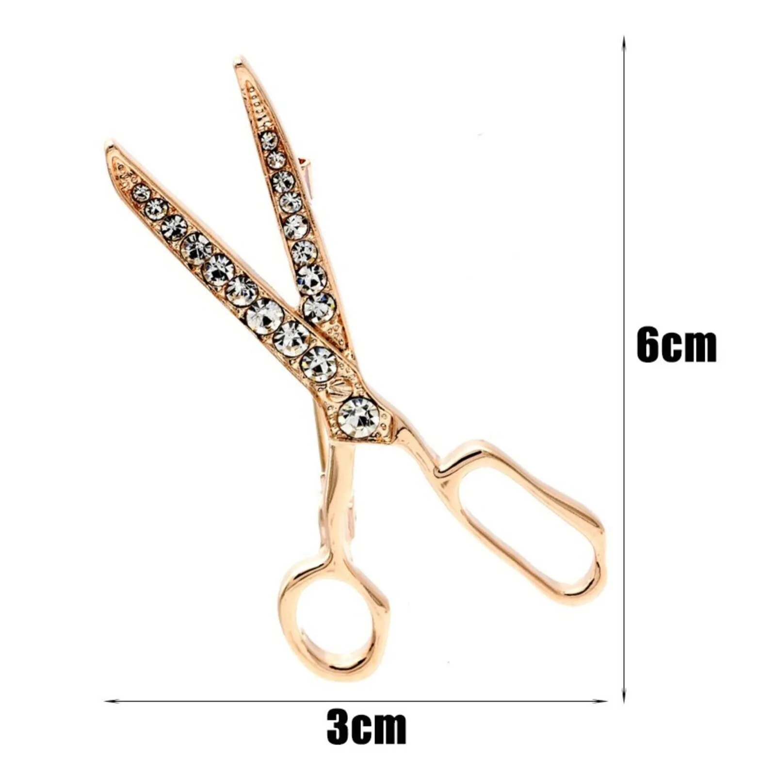 Scissors brooch vintage look gold silver plated suit coat broach collar pin gg56