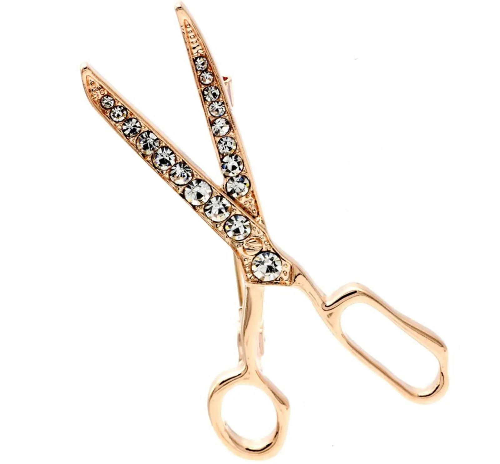 Scissors brooch vintage look gold silver plated suit coat broach collar pin gg56