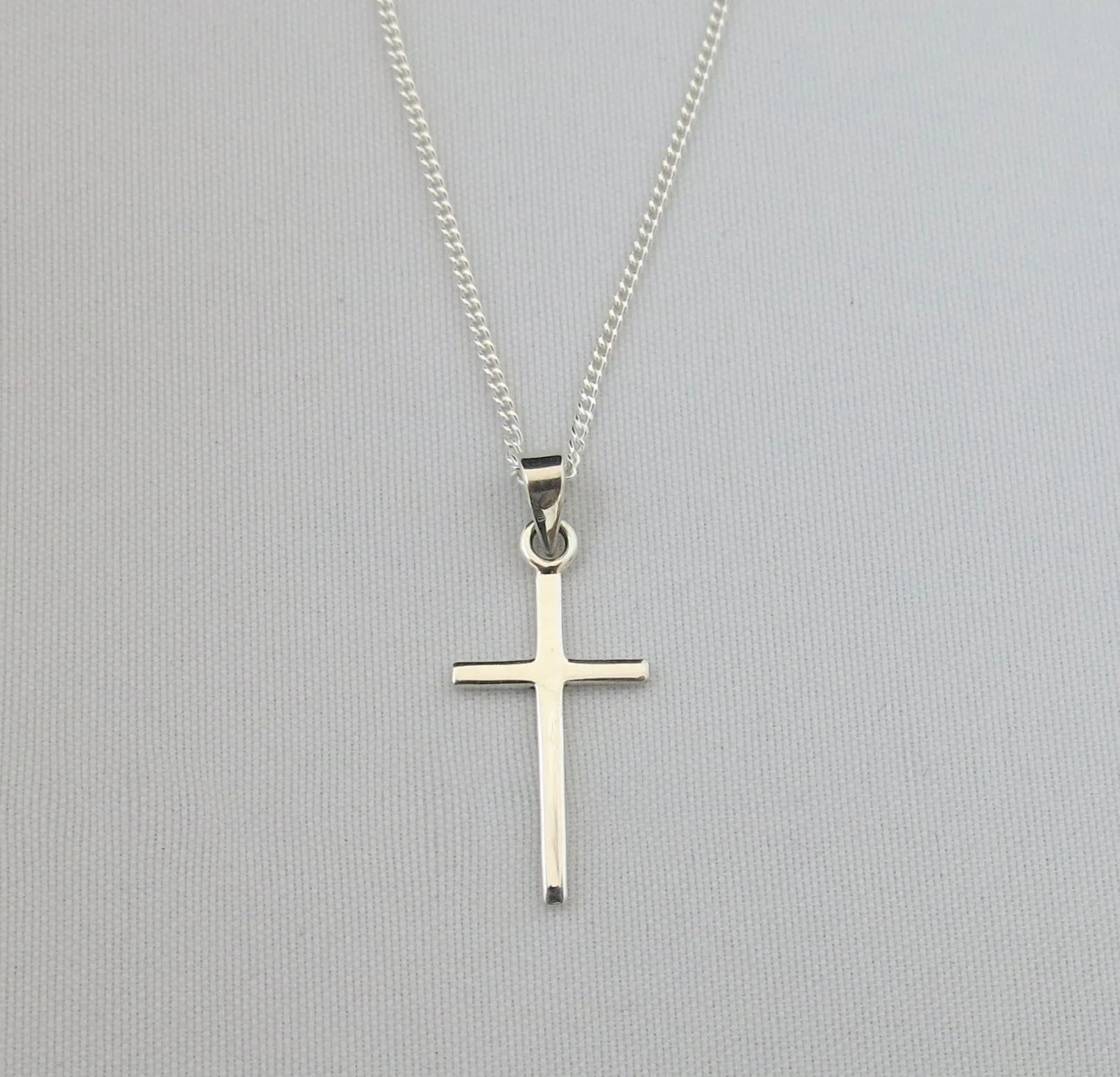 Silver Cross pendant and chain