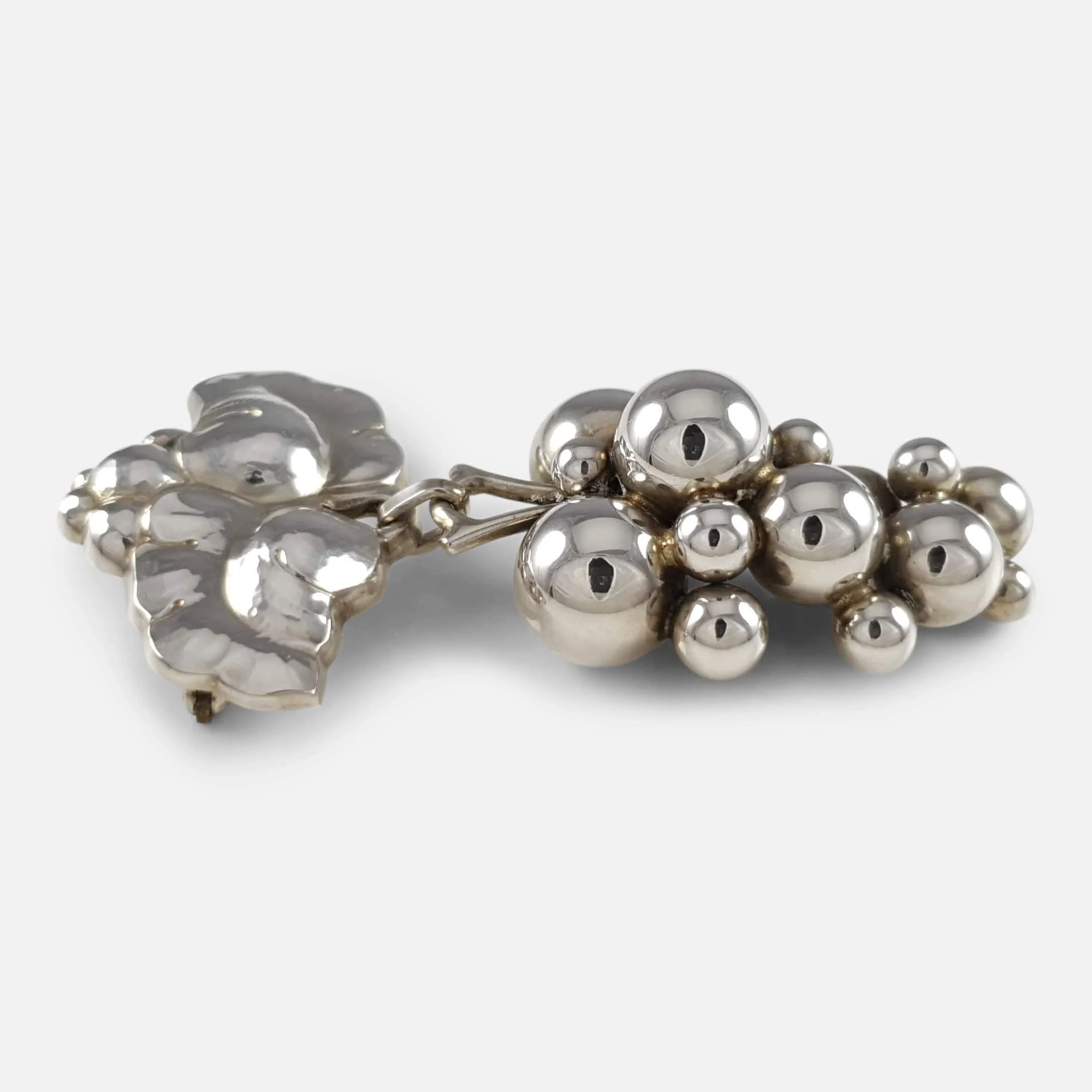 Silver Moonlight Grapes Brooch #217B, Georg Jensen