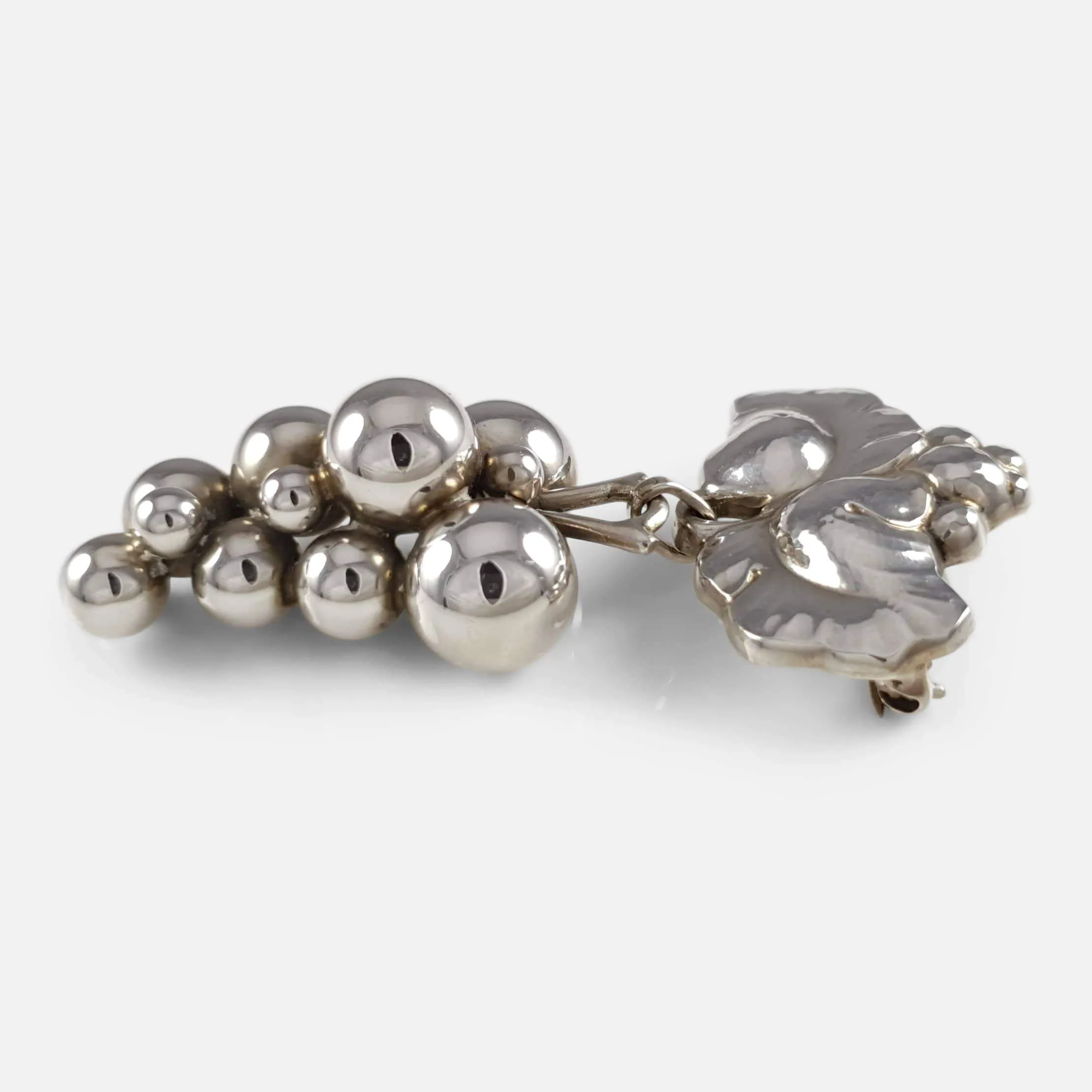 Silver Moonlight Grapes Brooch #217B, Georg Jensen