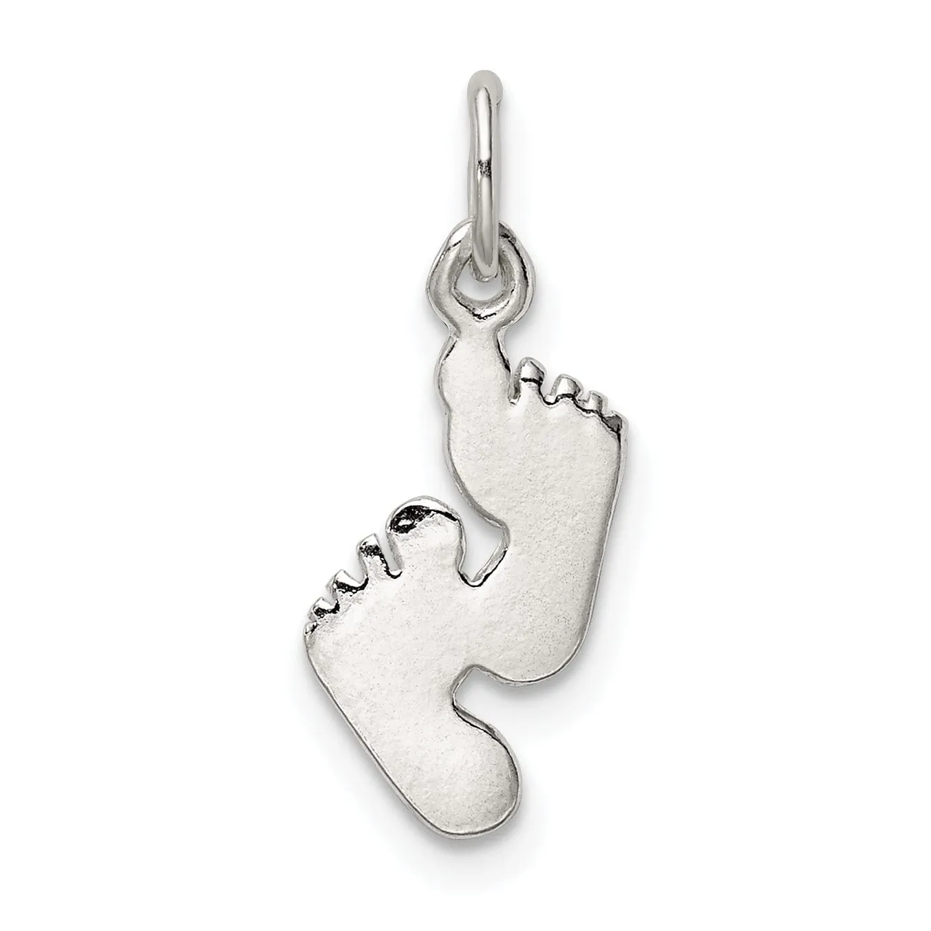 Silver Polished Finish Feet Charm Pendant