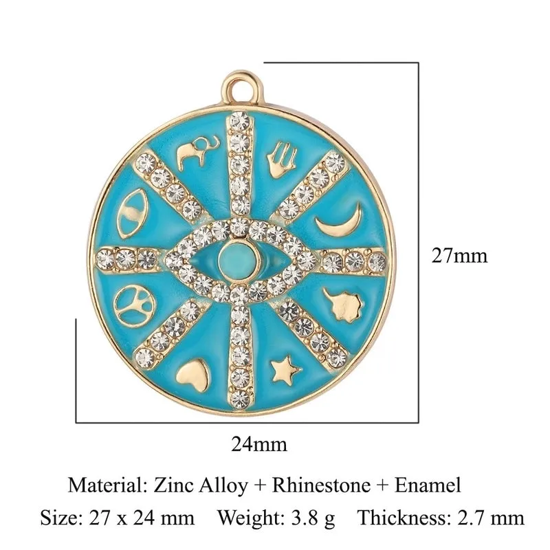 Simple Style Classic Style Color Block Copper Epoxy Plating Alloy Gold Plated Silver Plated Charms Jewelry Accessories