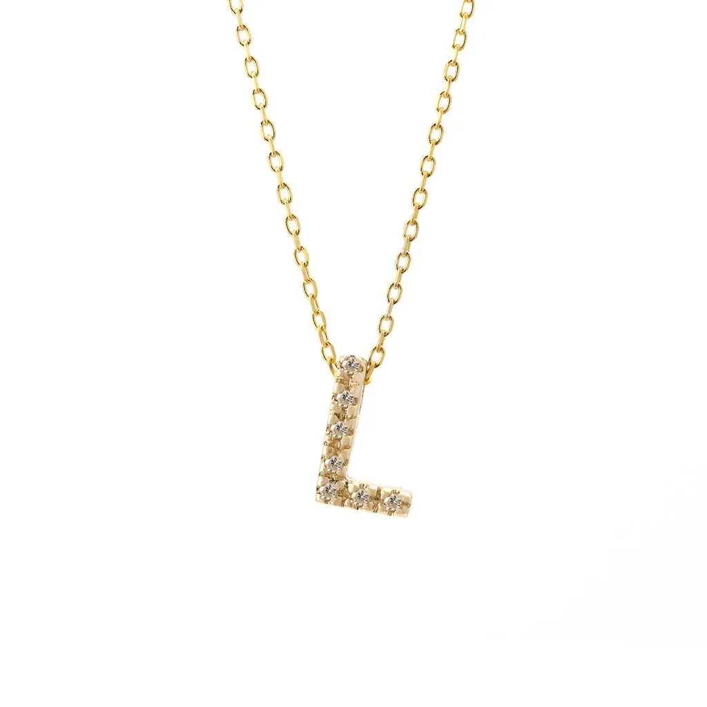 Small Diamond Initial Necklace