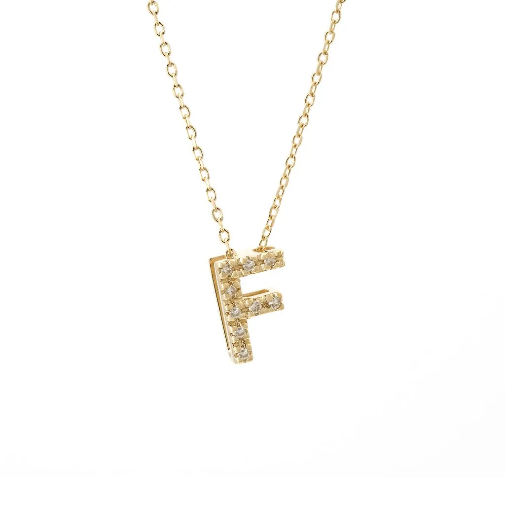 Small Diamond Initial Necklace