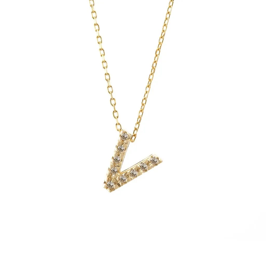 Small Diamond Initial Necklace