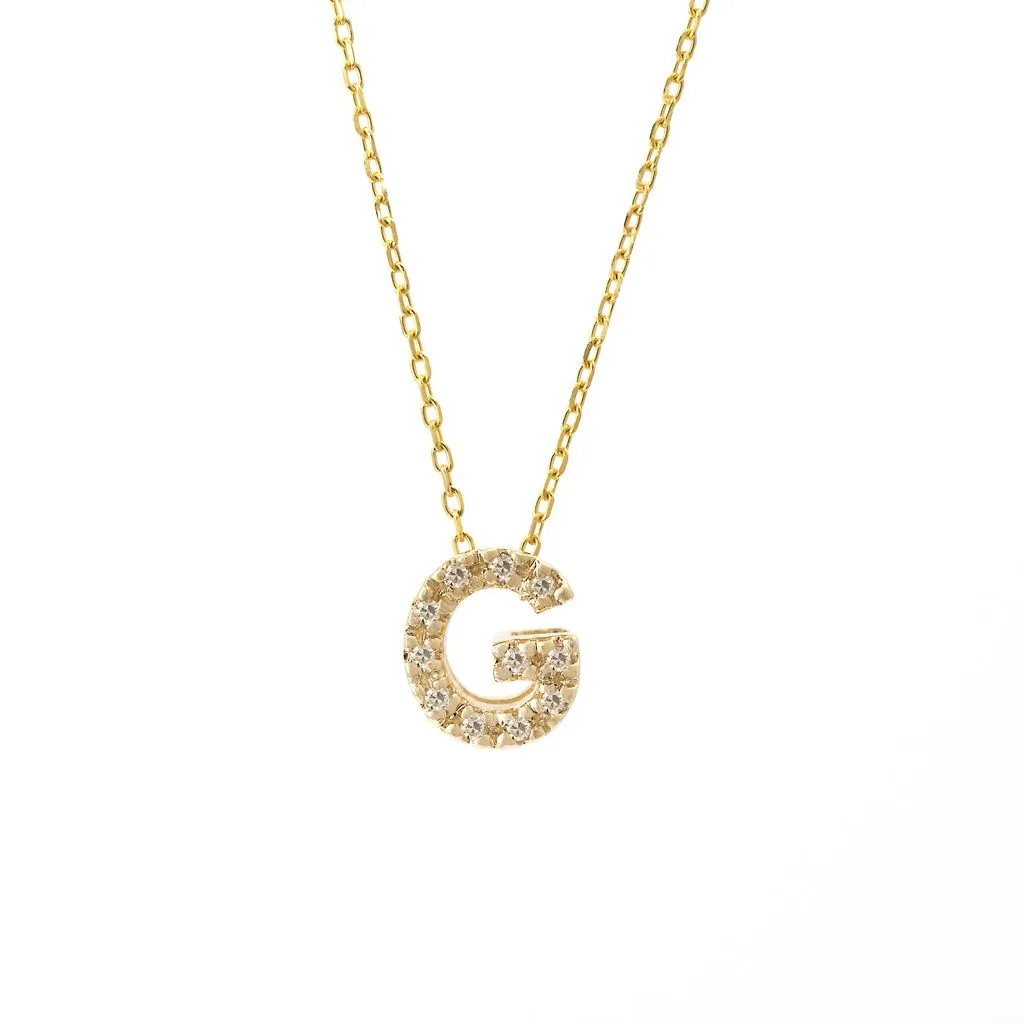 Small Diamond Initial Necklace