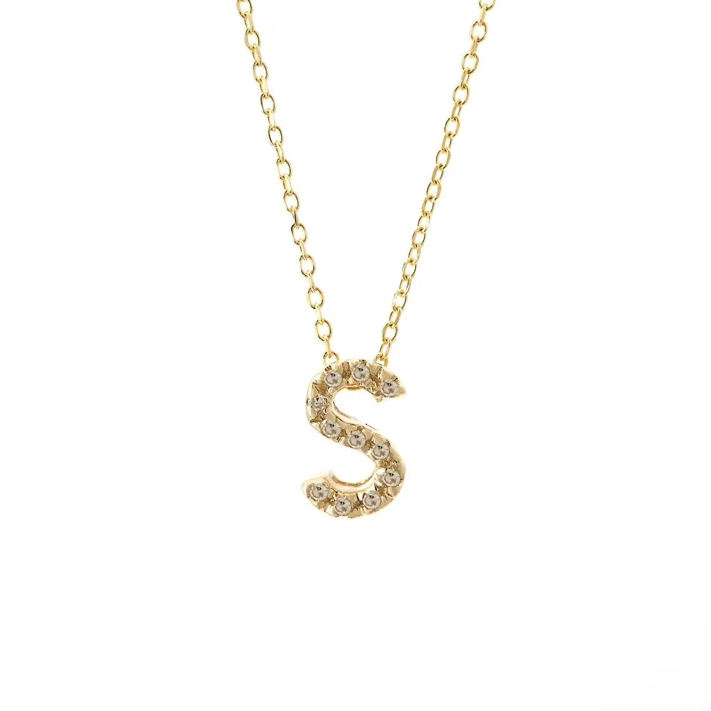 Small Diamond Initial Necklace