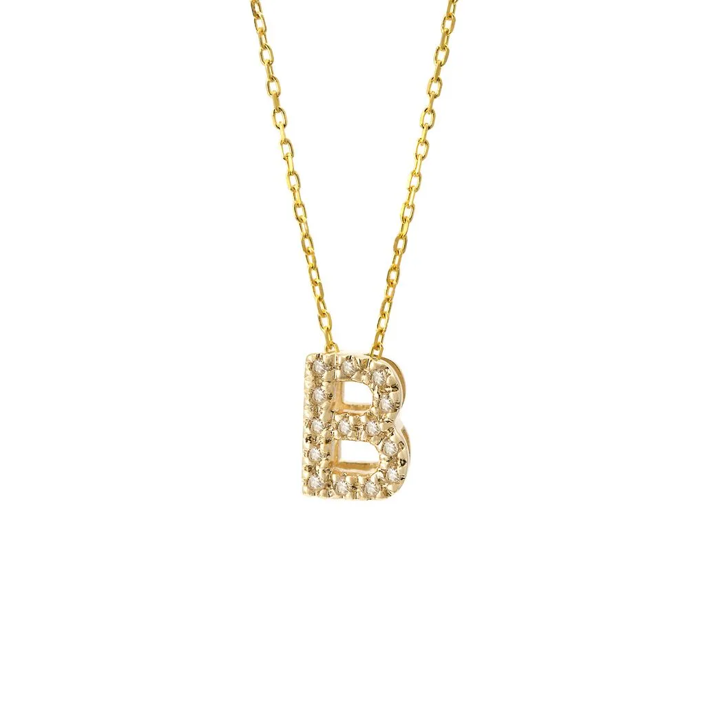 Small Diamond Initial Necklace