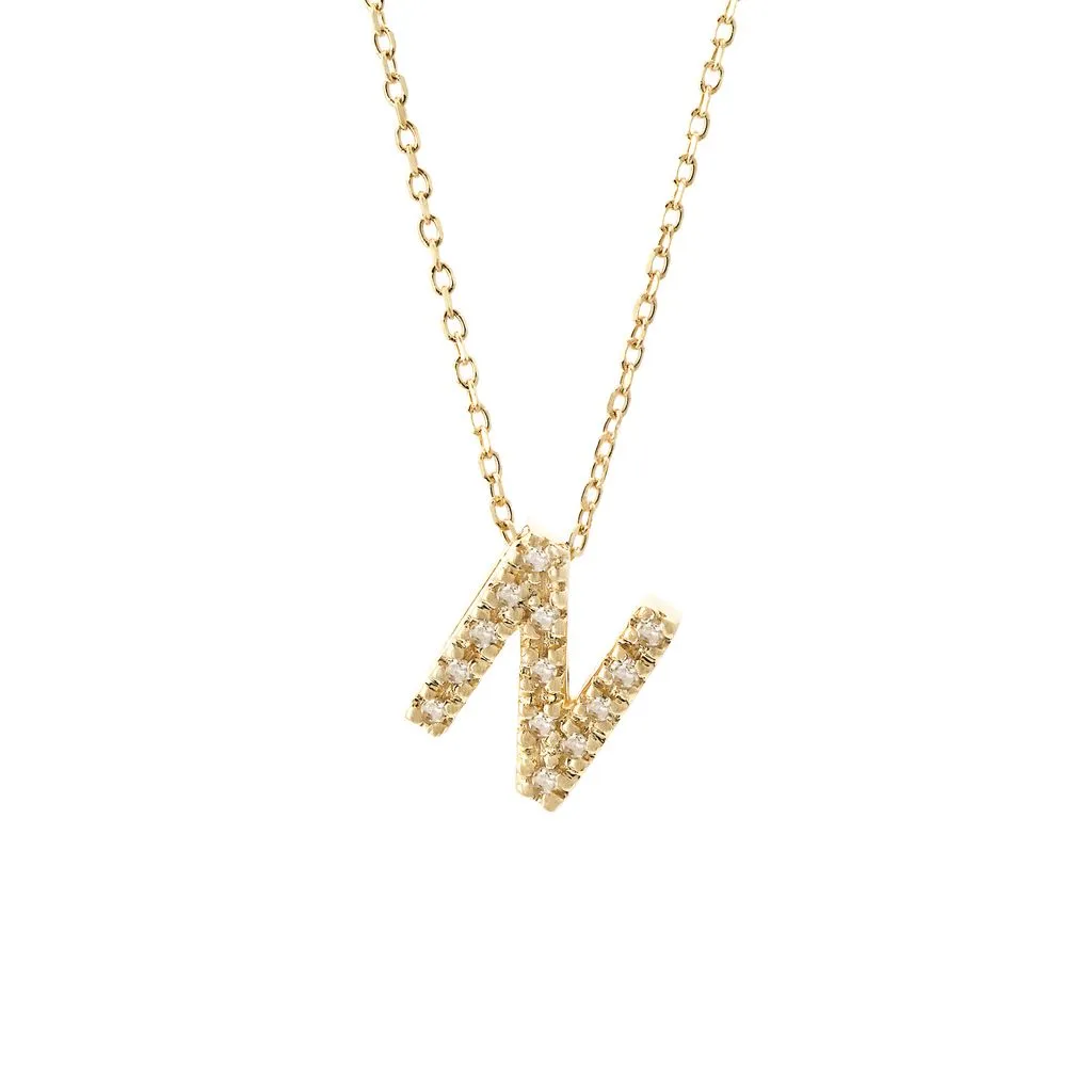 Small Diamond Initial Necklace