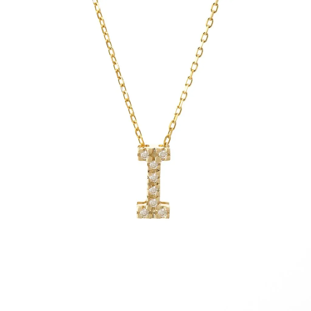 Small Diamond Initial Necklace