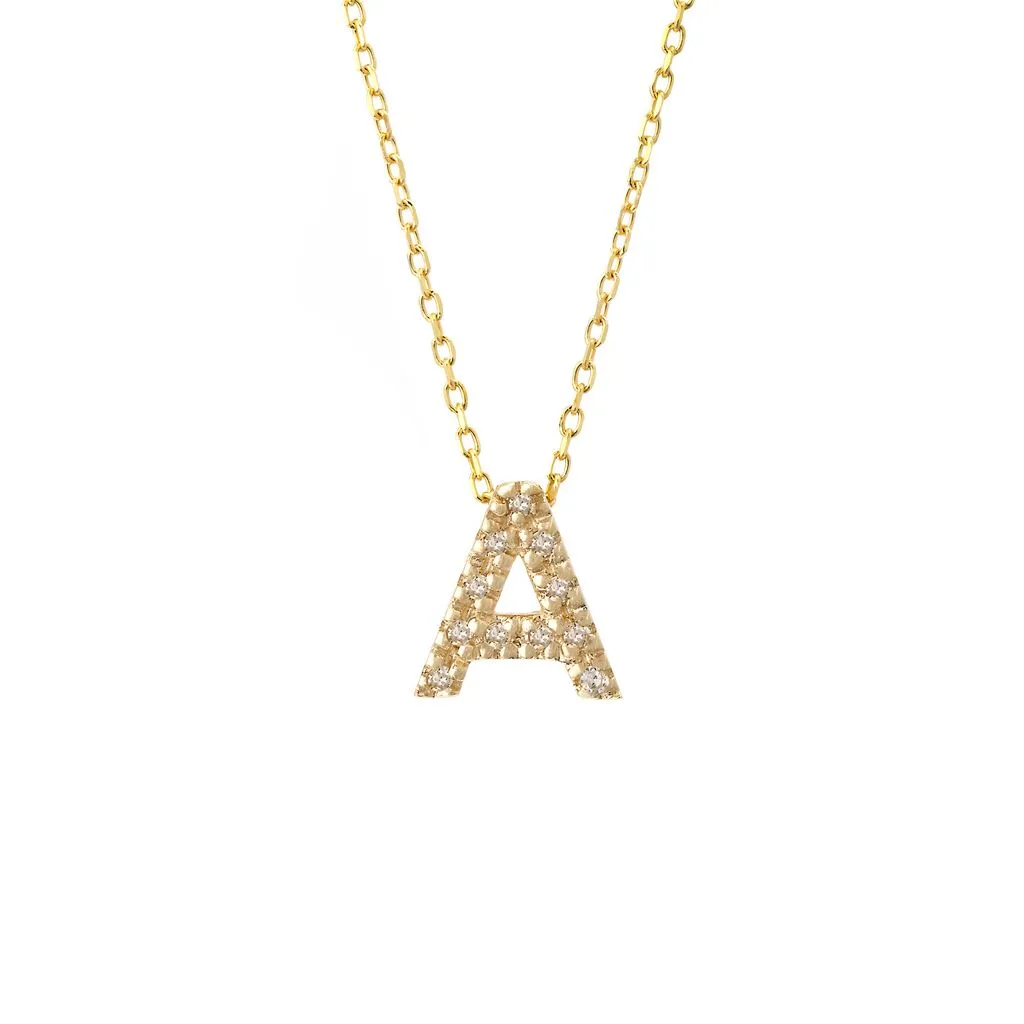 Small Diamond Initial Necklace