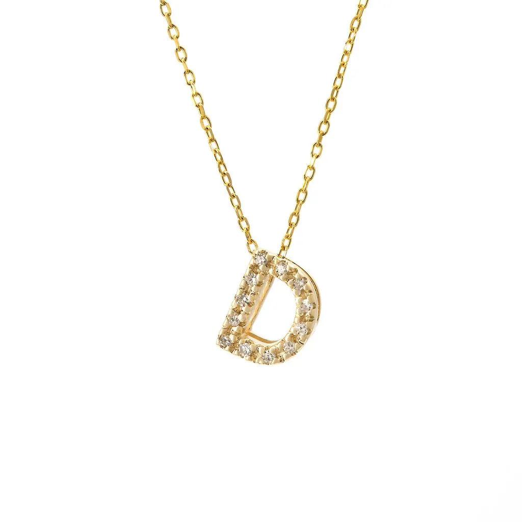 Small Diamond Initial Necklace