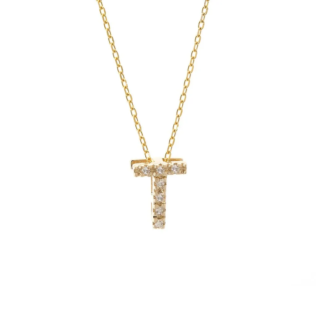 Small Diamond Initial Necklace