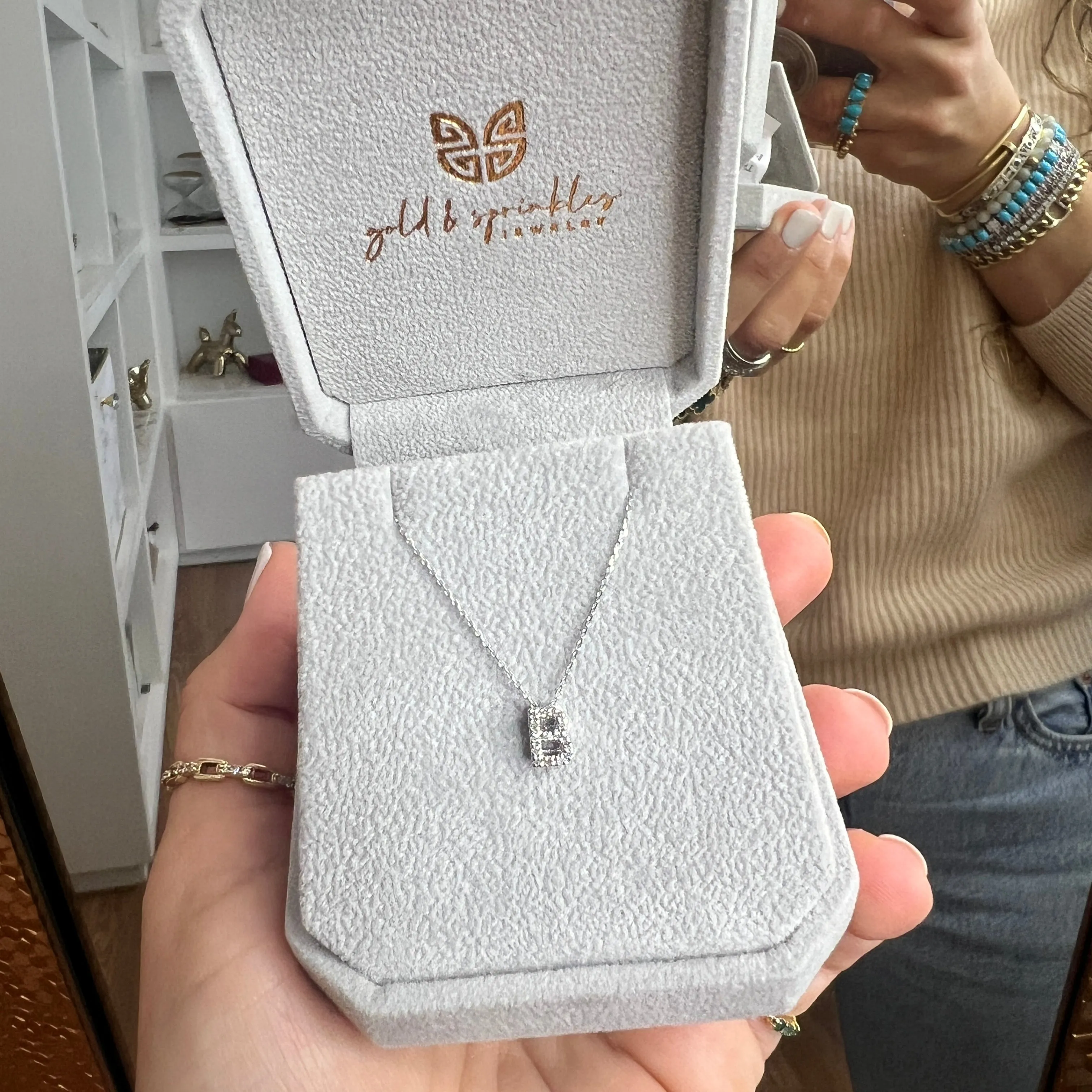 Small Diamond Initial Necklace