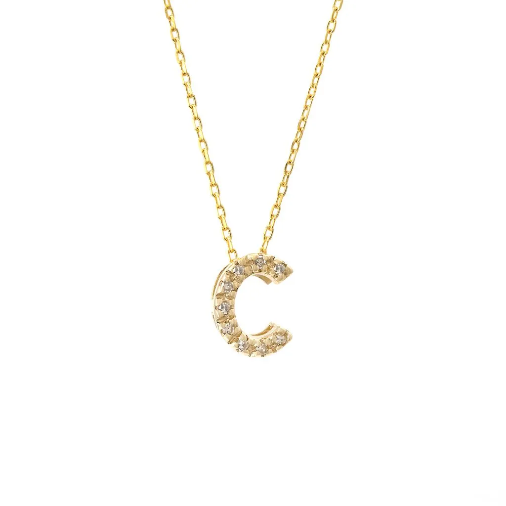 Small Diamond Initial Necklace