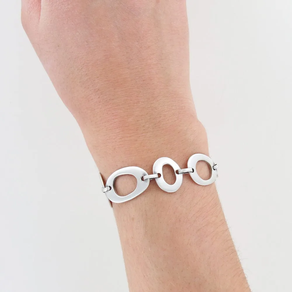 Small Organic Links Bracelet - Sterling Silver