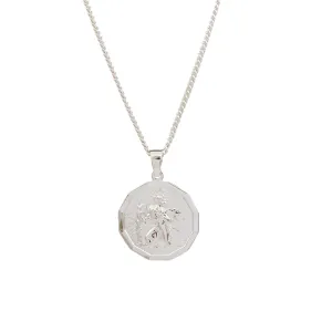 St. Christopher Small Dodecagon Necklace (Cast Sterling Silver)