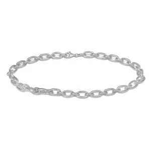 Statement Sterling Silver Link Necklace with Oval Links