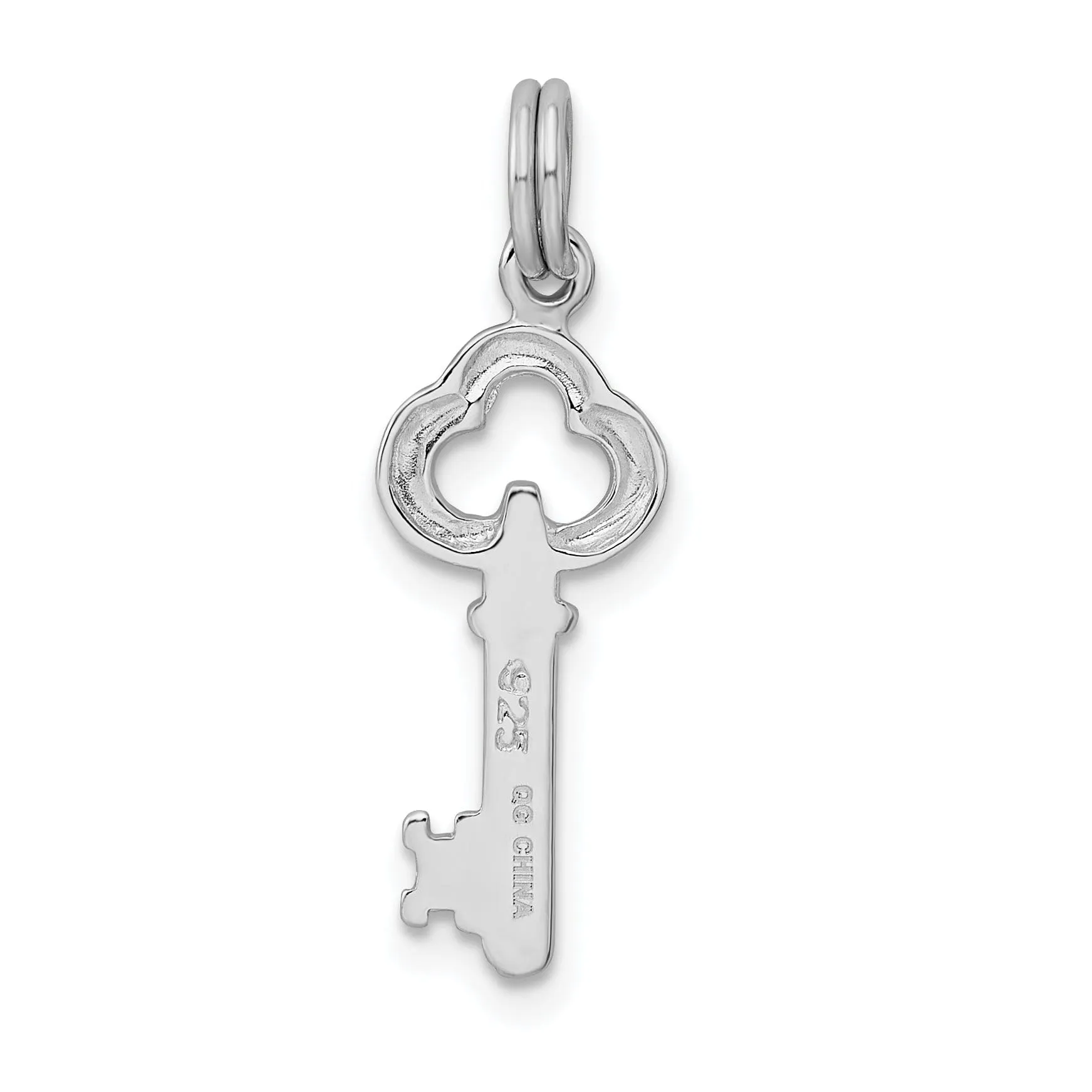 Sterling Silver Polished Miniature Key Pendant