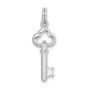 Sterling Silver Polished Miniature Key Pendant