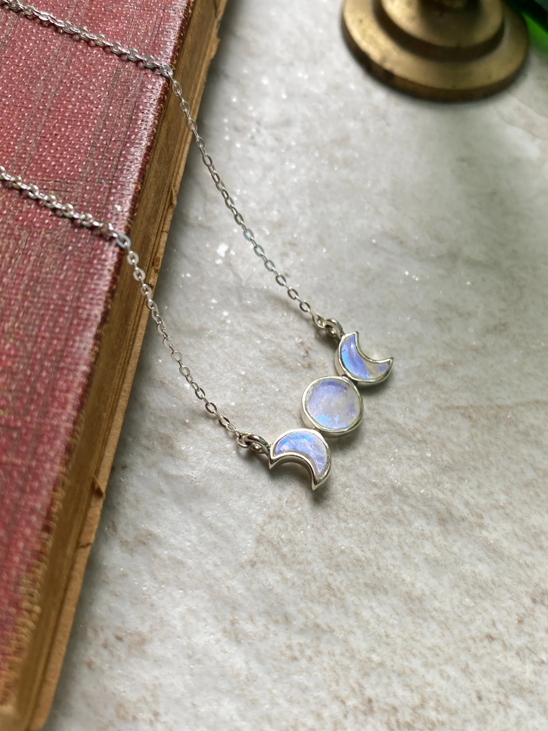 Stone Moon Phase Necklace