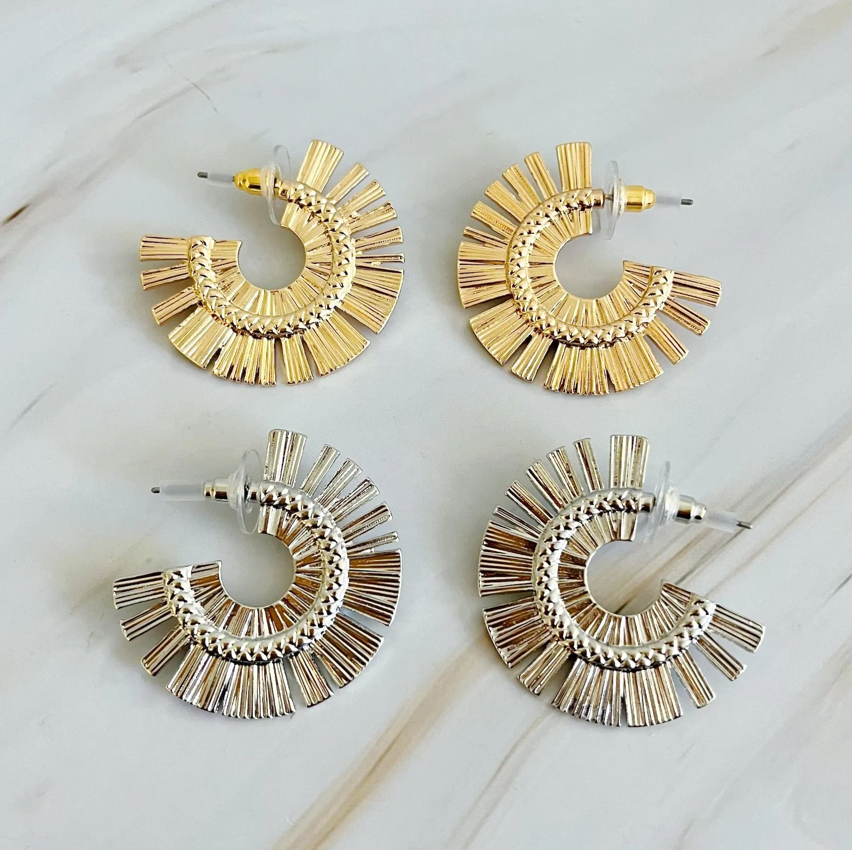 Sunburst Beauty Hoop Earrings