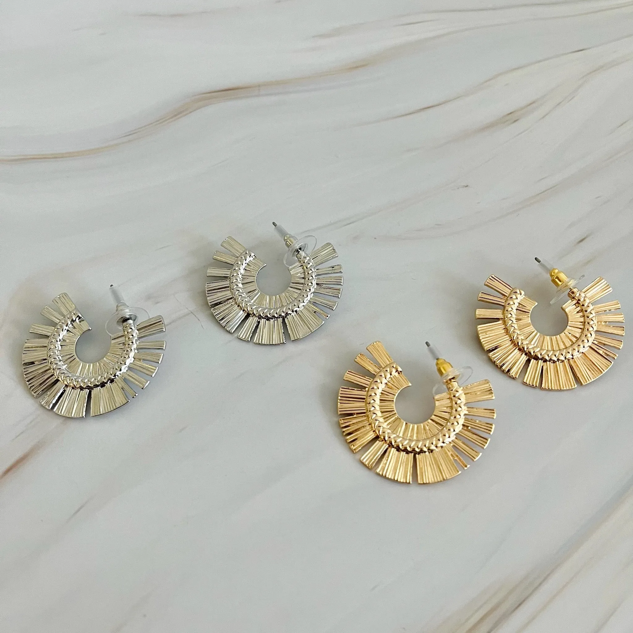 Sunburst Beauty Hoop Earrings