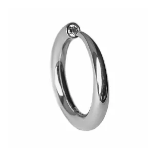 Tapering silver wiggly ring with 10pt diamond