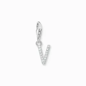 Thomas Sabo Charm Pendant Letter V with White Stones