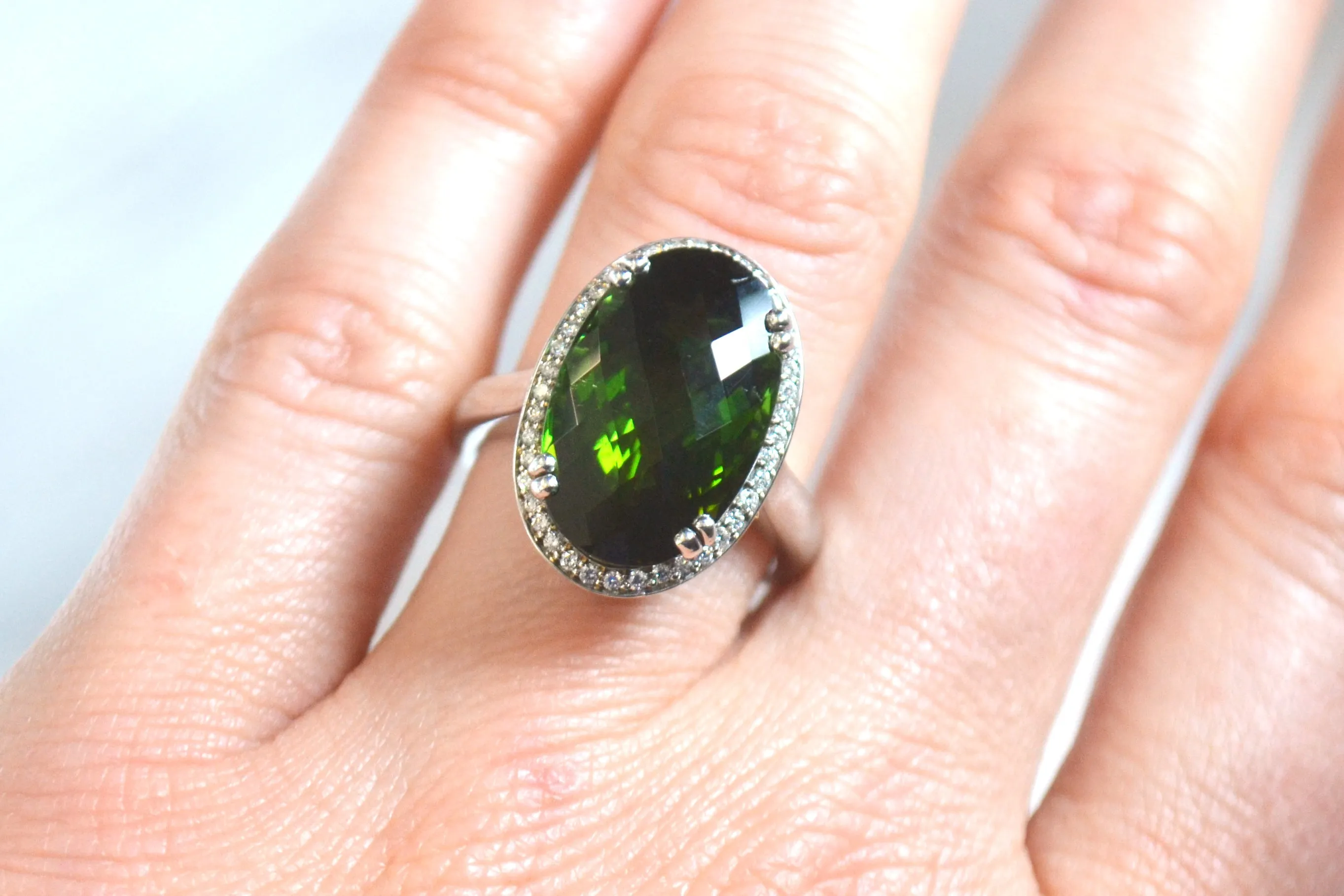 Tourmaline and Diamond Ring