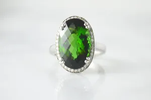 Tourmaline and Diamond Ring