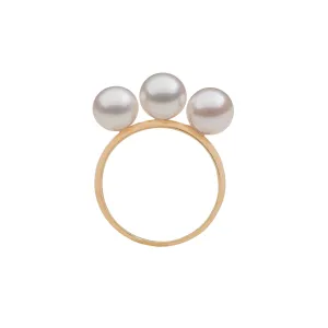 Triple Akoya Pearls Ring