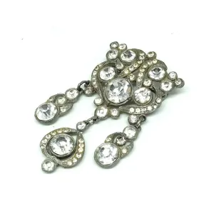 Vintage 1930s Diamante Drop Brooch