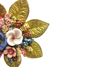 Vintage 1930s Gold Flower Brooch