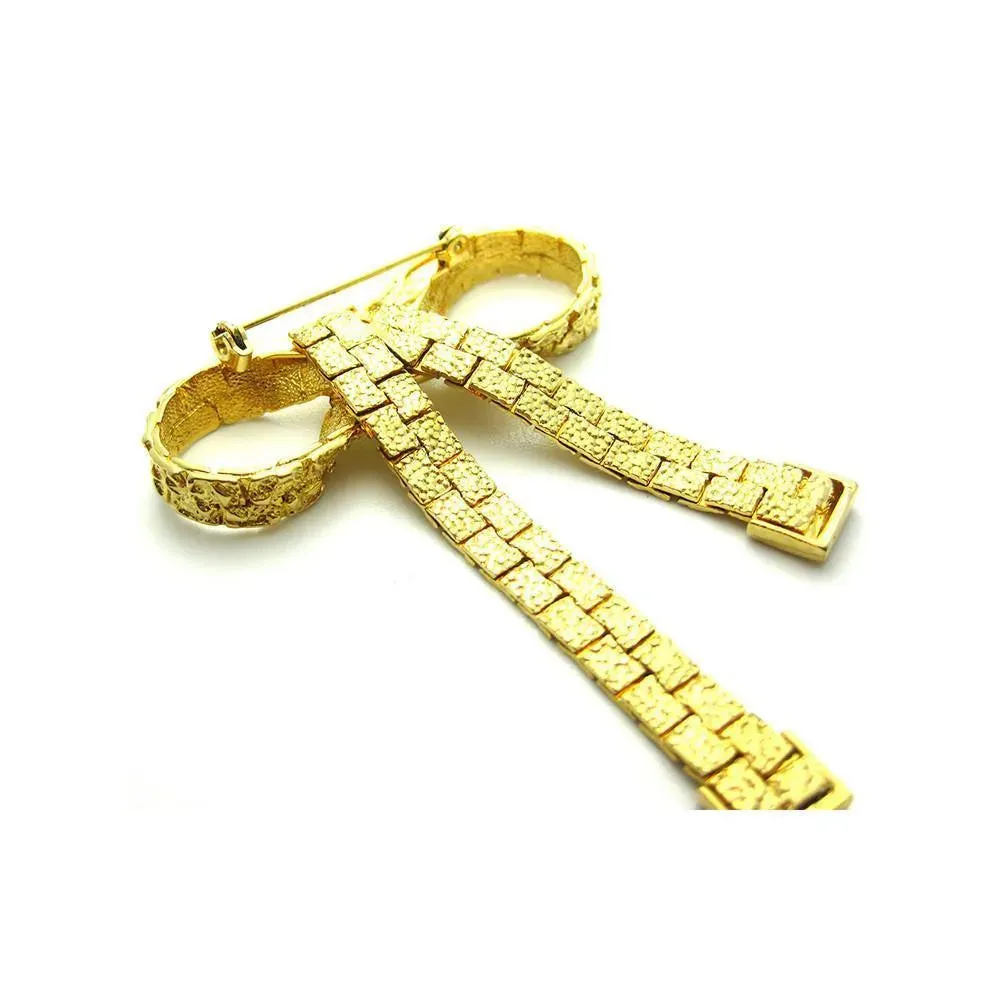 Vintage 1960's Gold Bow Brooch