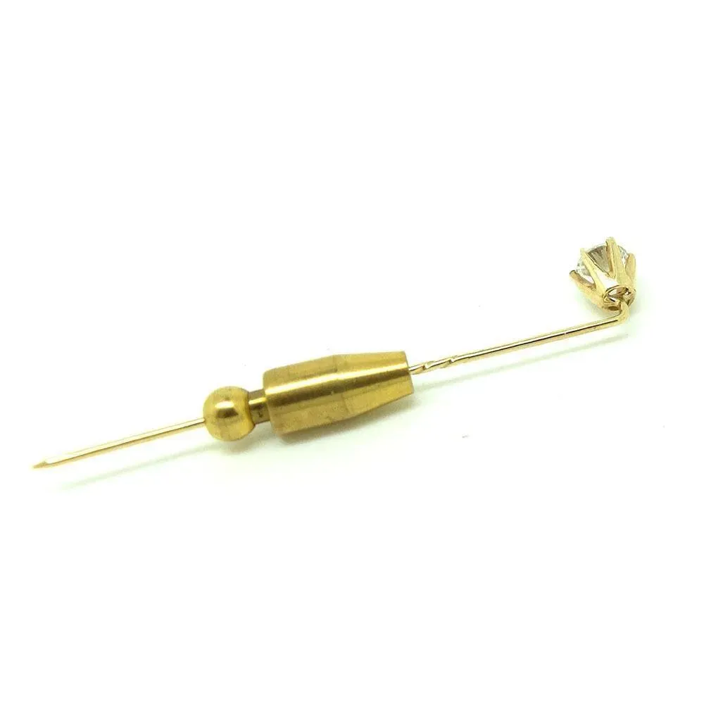 Vintage 1970s 18ct Yellow Gold Tie Pin