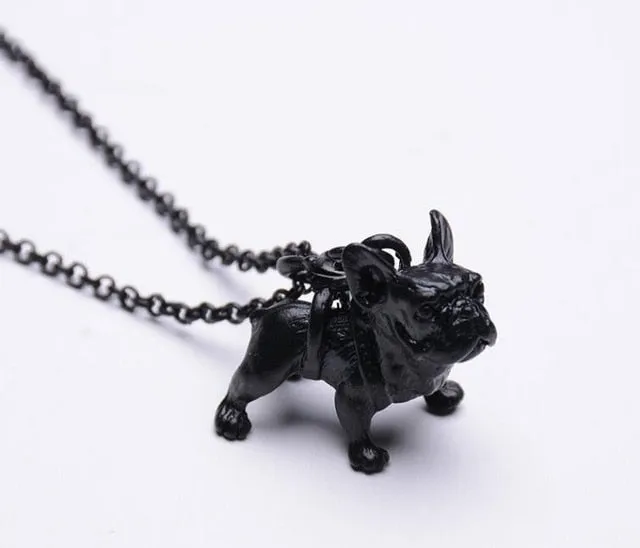 Vintage French Bulldog Pendant Necklace