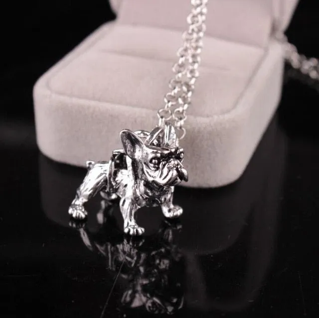 Vintage French Bulldog Pendant Necklace