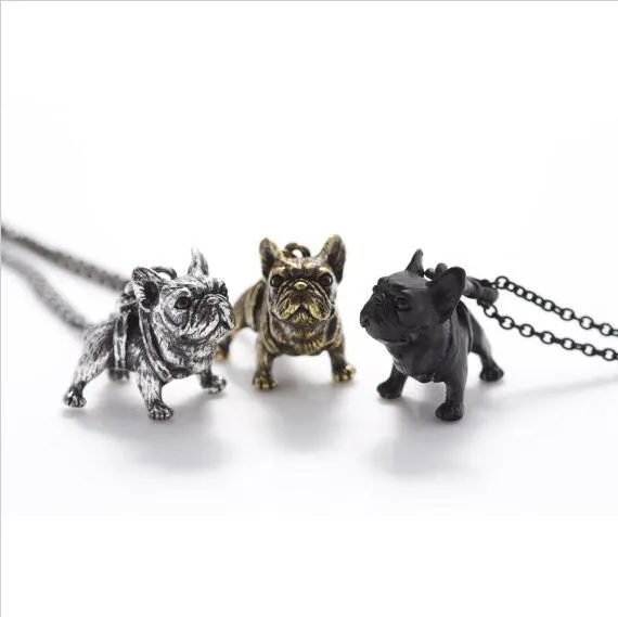 Vintage French Bulldog Pendant Necklace