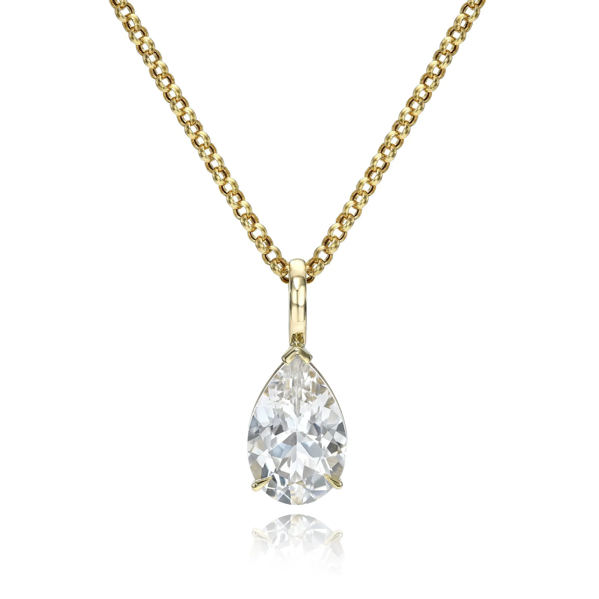 White Topaz Pear Shaped Pendant