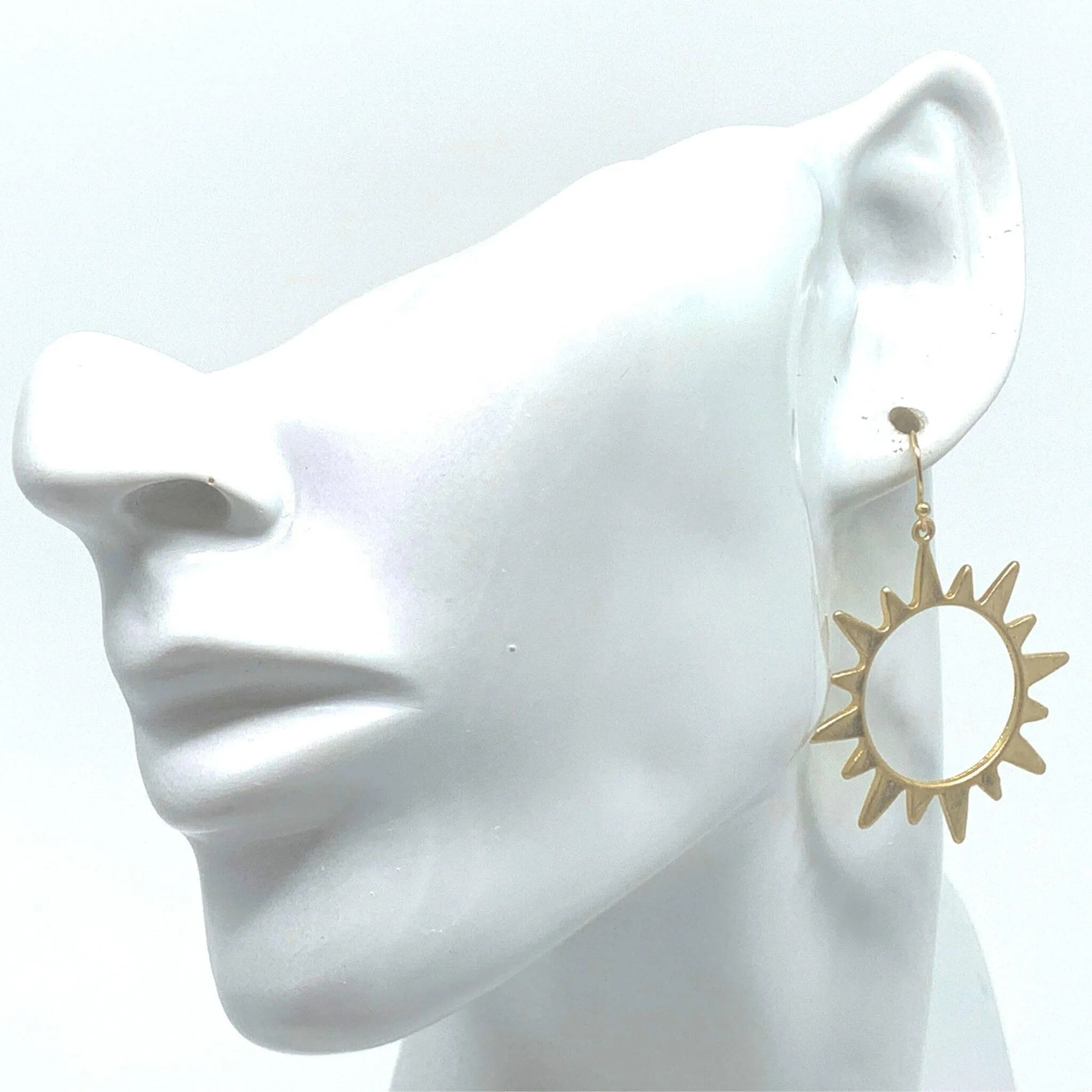 Worn Gold Sunburst Earrings