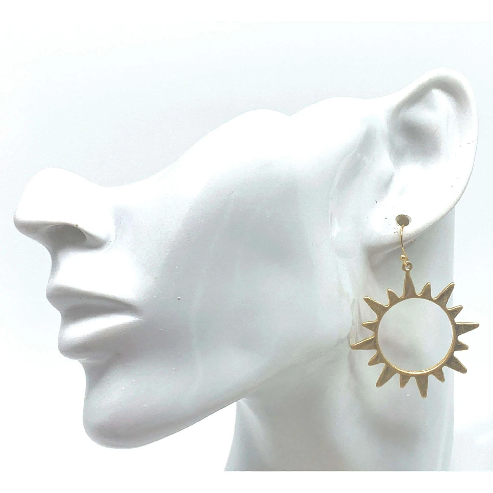 Worn Gold Sunburst Earrings